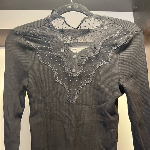 SANDRO Yann lace detail blouse - Picture 3 of 5